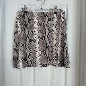 H&M Black and Cream Snake Print Mini Skirt